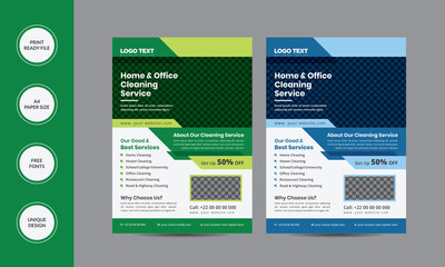 Cleaning Service A4 Flyer Template Cleaning Service Flyer, Poster Vector illustrator eps Editable and Print ready.