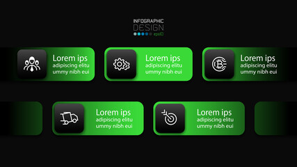 Box square light green and black design can use advertise modern marketing and show interesting information. vector infographic.