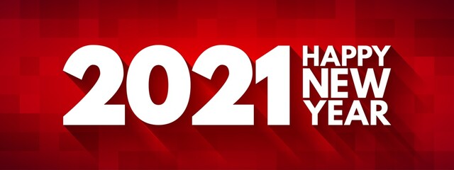 Happy New Year 2021 colorful banner template, xmas card, sale banner concept