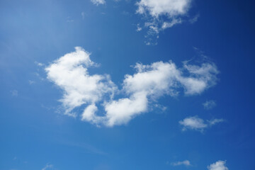 Cirrocumulus clouds  on blue sky background.