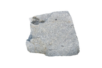 Granite igneous rock isolated on white background.