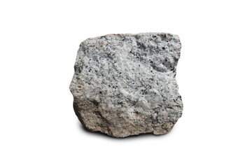 Granite igneous rock isolated on white background.