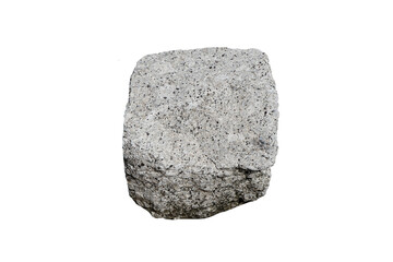 granite gray igneous rock isolated on a white background.