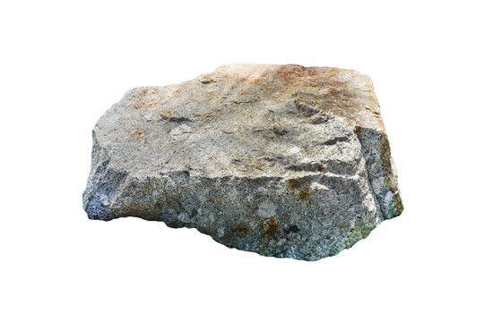 A big granite  igneous rock isolated on a white background. Stone for garden decoration.