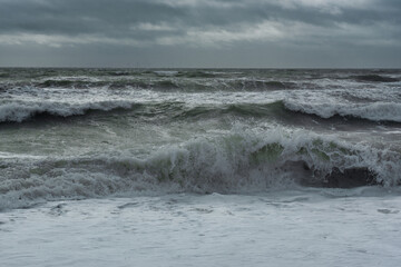 Stormy sea waves, English Channel, UK 
