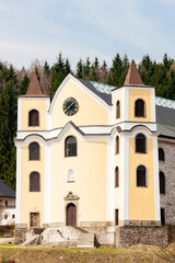 Fototapeta na wymiar Church in Neratov, Orlicke mountains, Czech Republic