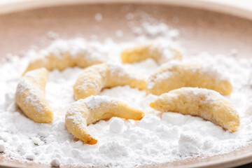 still life of christmas vanilla cookies