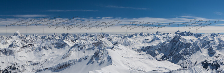 Allgäuer Alpen mit Gipfelbezeichnung