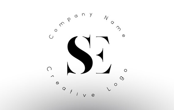 Letters SE S E Logo with a minimalist design. Simple SE S E Icon with Circular Name Pattern.