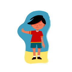 A broken boy vector drawing, Happy Kids Vector illustration. 