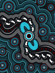 Vector painting of aboriginal dot art