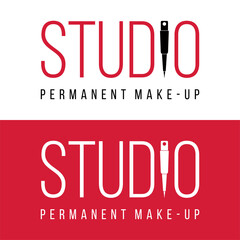 Creative logo for studio permanent makeup. Logotype beauty salon.