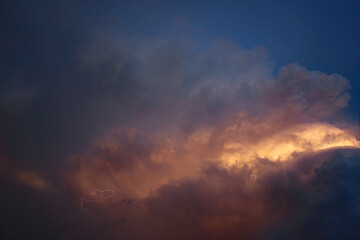 Storm clouds in the evening light	