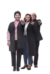 side view. a group of people in a headset looking at you