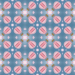 Pattern mosaic kaleidoscopic seamless generated texture, ornament, fragile, fractal, material, abstract render background