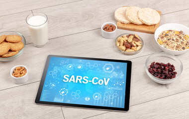 Healthy Tablet Pc compostion with SARS-CoV inscription, immune system boost concept
