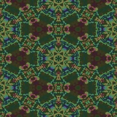 Pattern mosaic kaleidoscopic seamless generated texture, ornament, fragile, fractal, material, abstract render background