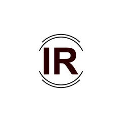 IR logo letters icon isolated on white background
