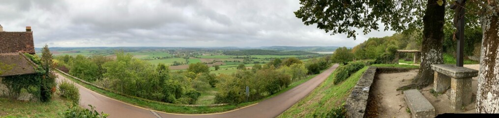 Fototapeta na wymiar Panorama on the valley in burgundy 