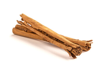 Isolated cinnamon sticks on white background
