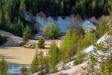 kaoline lake in the quarry