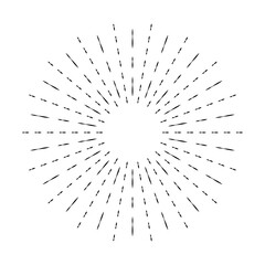 Obraz premium Sunburst line icon isolated on white background, summer web banner, retro circle design, vector illustration