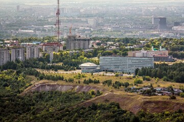 Aerial view of Ulyanovsk State Technical University, one of the leading science centers  of the Volga region founded in 1957 that trains specialists in economy, humanities, technical sciences.