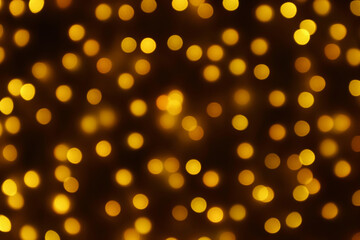 Abstract blur golden bokeh light Christmas holiday background