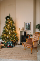 Warm and cozy interior in a scandinavian-style apartment of the north