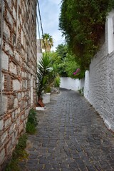 narrow street in the old town of Bodrum