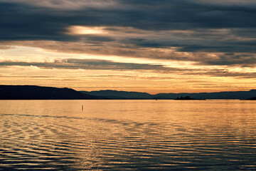 Beautiful sea landscape at Lysaker, Oslo, Norway.