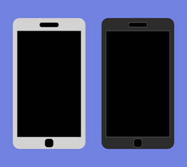 Zwei Smartphones in weiß und Anthrazit