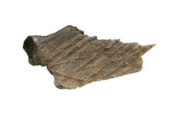 Rock with parallel streaks, Beautiful stone used for gardening isolated on white background.