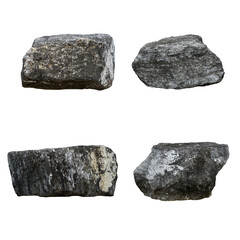 Fototapeta premium Set of Big limestone for outdoor garden decoration isolated on white background.