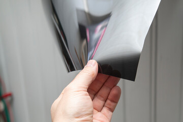 Car window film. Film for protection from UV radiation from the sun.