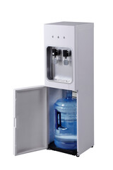 White water cooler on a white background