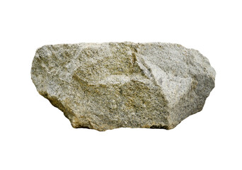 Big granite rock stone for outdoor garden decoration isolated on white background.