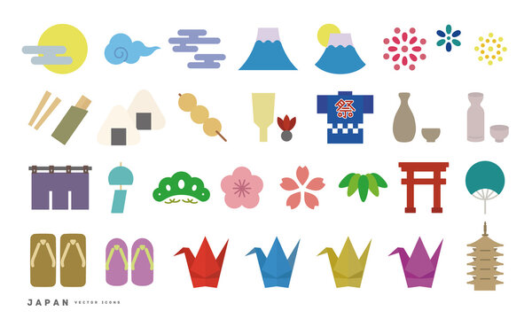 Set of icons about Japan Vector illustration