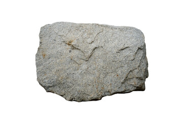 Big granite rock stone for outdoor garden decoration isolated on white background.