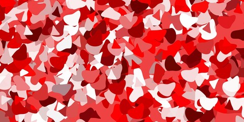 Light red vector backdrop with chaotic shapes.
