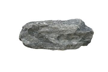 A Big stone for outdoor garden decoration isolated on white background. Limestone is a sedimentary rock.