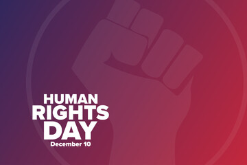 Human Rights Day. December 10. Holiday concept. Template for background, banner, card, poster with text inscription. Vector EPS10 illustration.