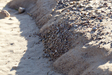 close-up of a rural sand road