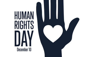 Human Rights Day. December 10. Holiday concept. Template for background, banner, card, poster with text inscription. Vector EPS10 illustration.