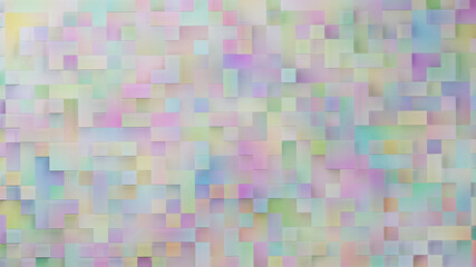3d rendering of  abstract background with squares pastel tone