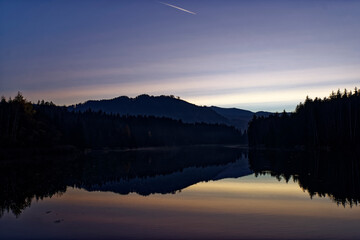 sunset over the lake
