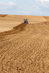 Fototapeta premium a half plowed agricultural field