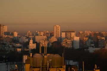 city at sunset