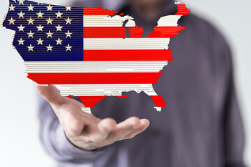 usa america map flag concept banner