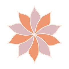 Vector illustration of star anise on white isolated. Spicy spice decorative design element. Logo for a spice and spice shop. Stylized illustration of a star anise for a logo